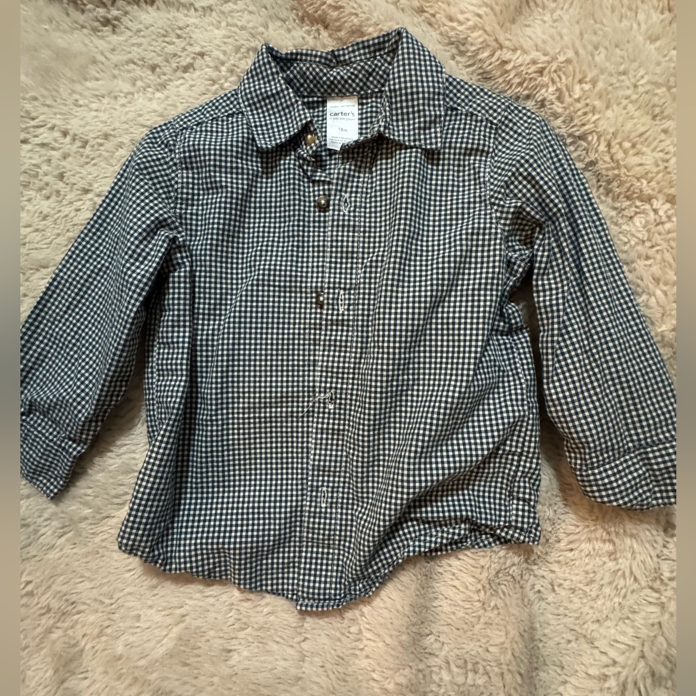 Carter's Green and Blue Plaid Shirt